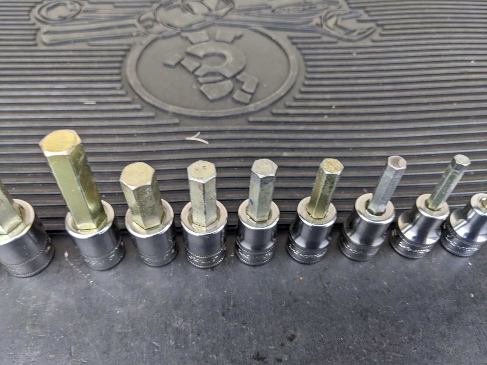 #be218 Snap-On 11pc Metric Hex Allen Socket Set 3/8″ Drive 4mm to 14mm 211EFAMY