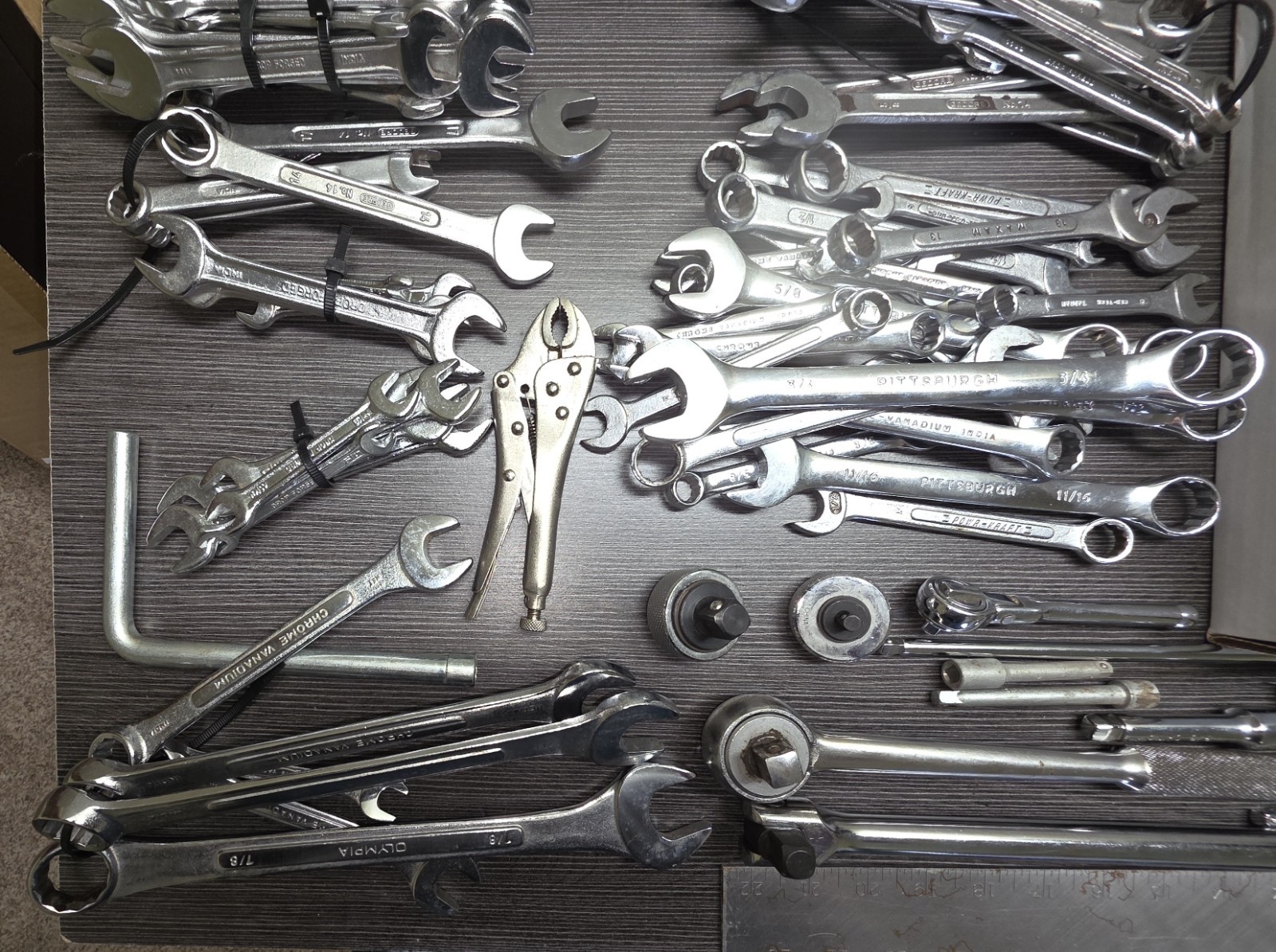 Lot of Misc Sockets, Ratchets, Extensions and Wrench’s – Sets are not complete