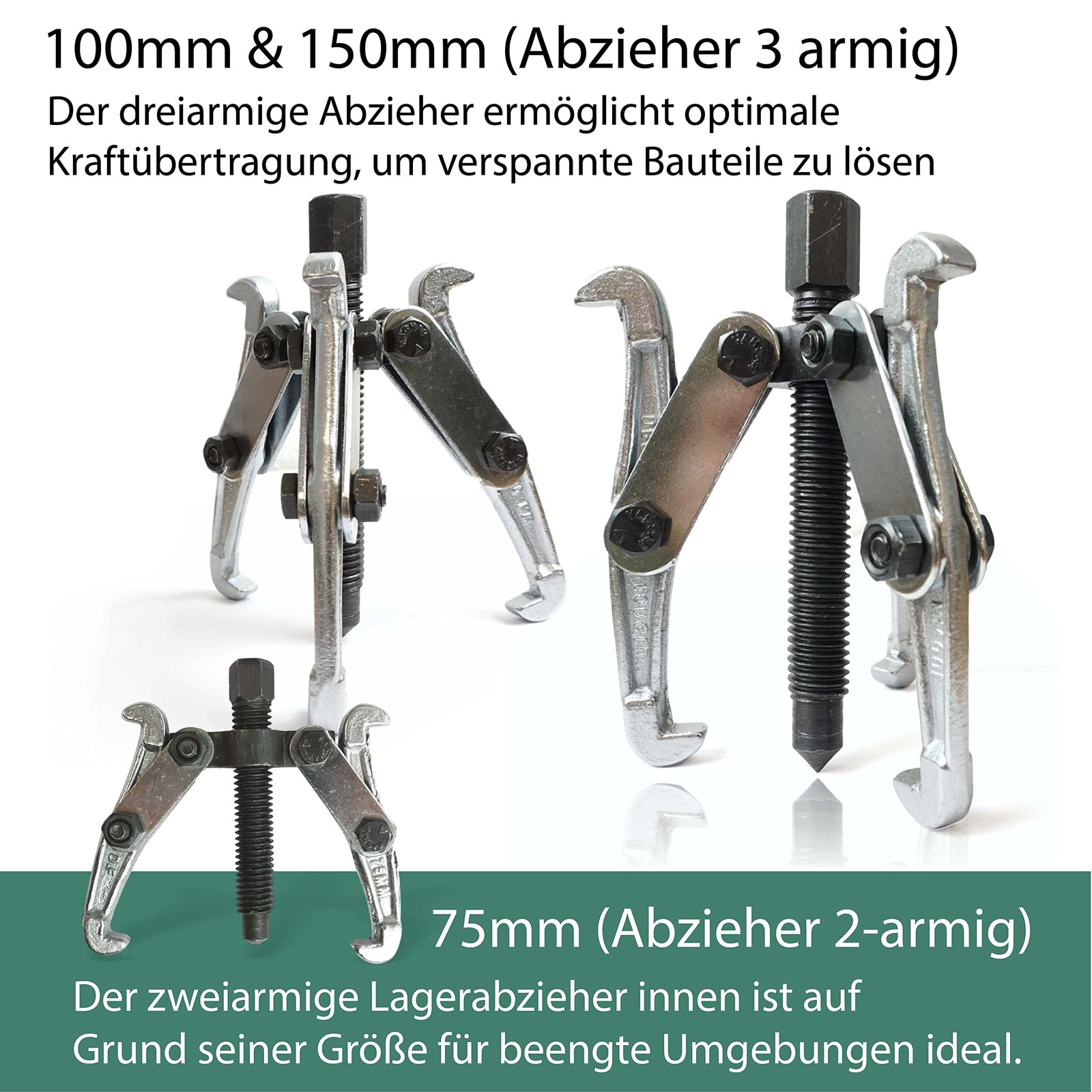 Puller Tool Bearing Puller Bearing Puller Set 3 Piece 75, 100, 150 mm K…
