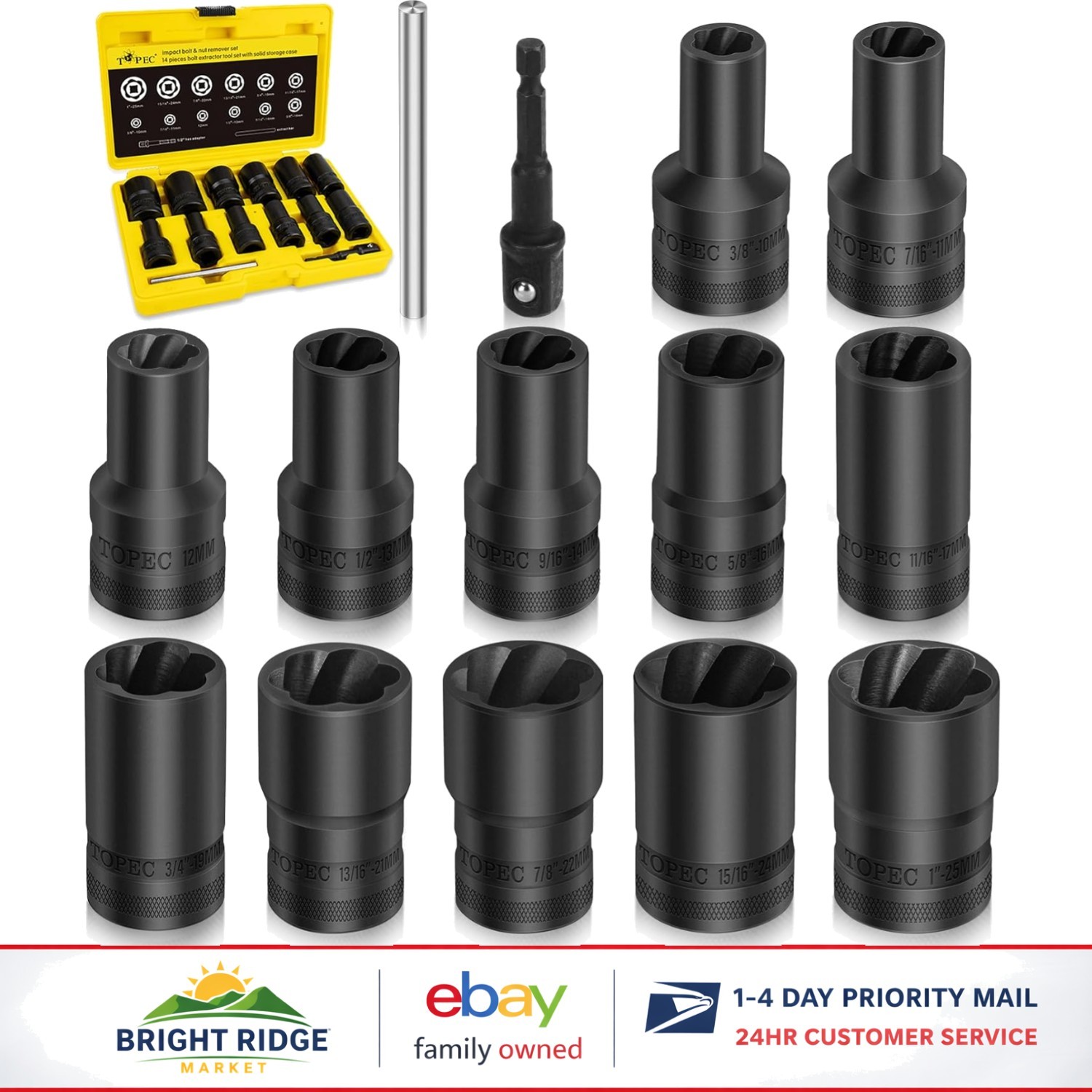 Professional 14PC Wheel Lock Removal Kit with High-Hardness Steel Construction