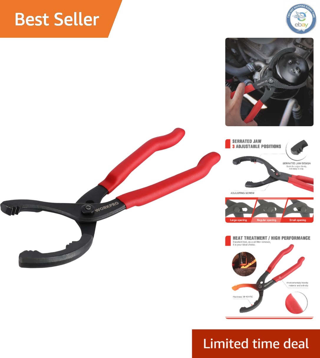12-Inch Adjustable Oil Filter Pliers – High Carbon Steel Tool for Mechanics