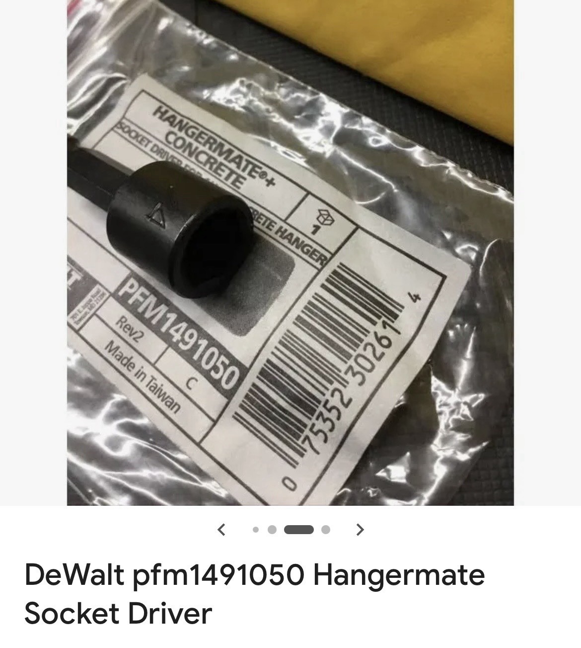 DeWalt Socket Driver For 1/4” Concrete Hanger (Qty 5 Count)