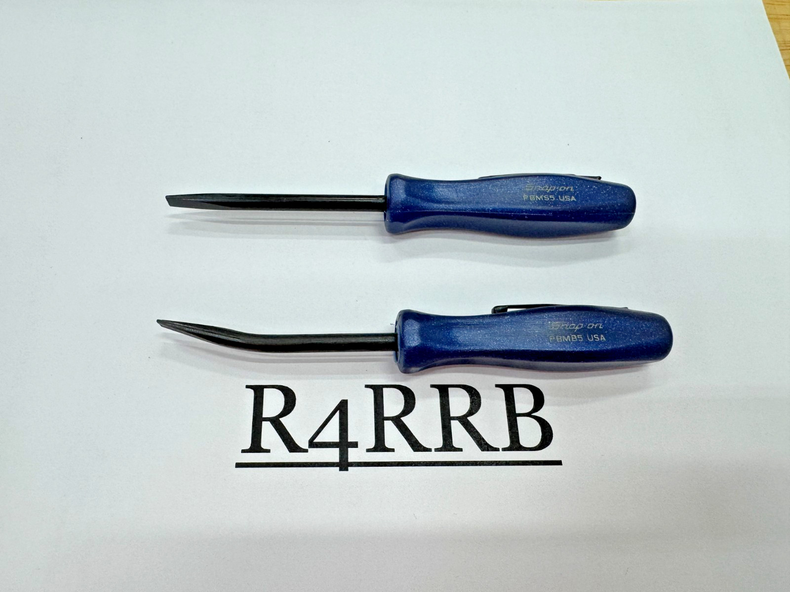 Snap-on Tools USA NEW 2pc POWER BLUE 5″ Length Straight Bent Mini Pocket Prybar