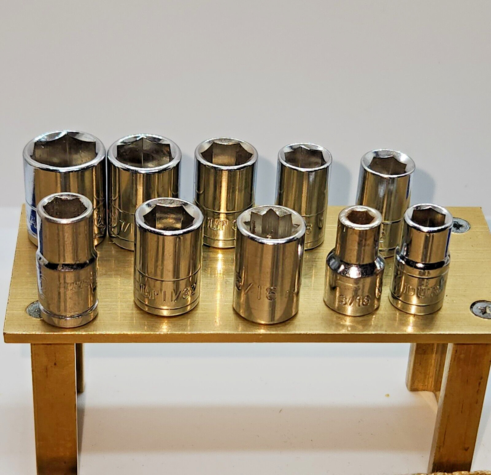 LOT#319-TAIWAN, JAPAN, D.B., PITTS-1/4″ DRIVE-10 ITEM SET–1/2″- 3/16″-6 POINT