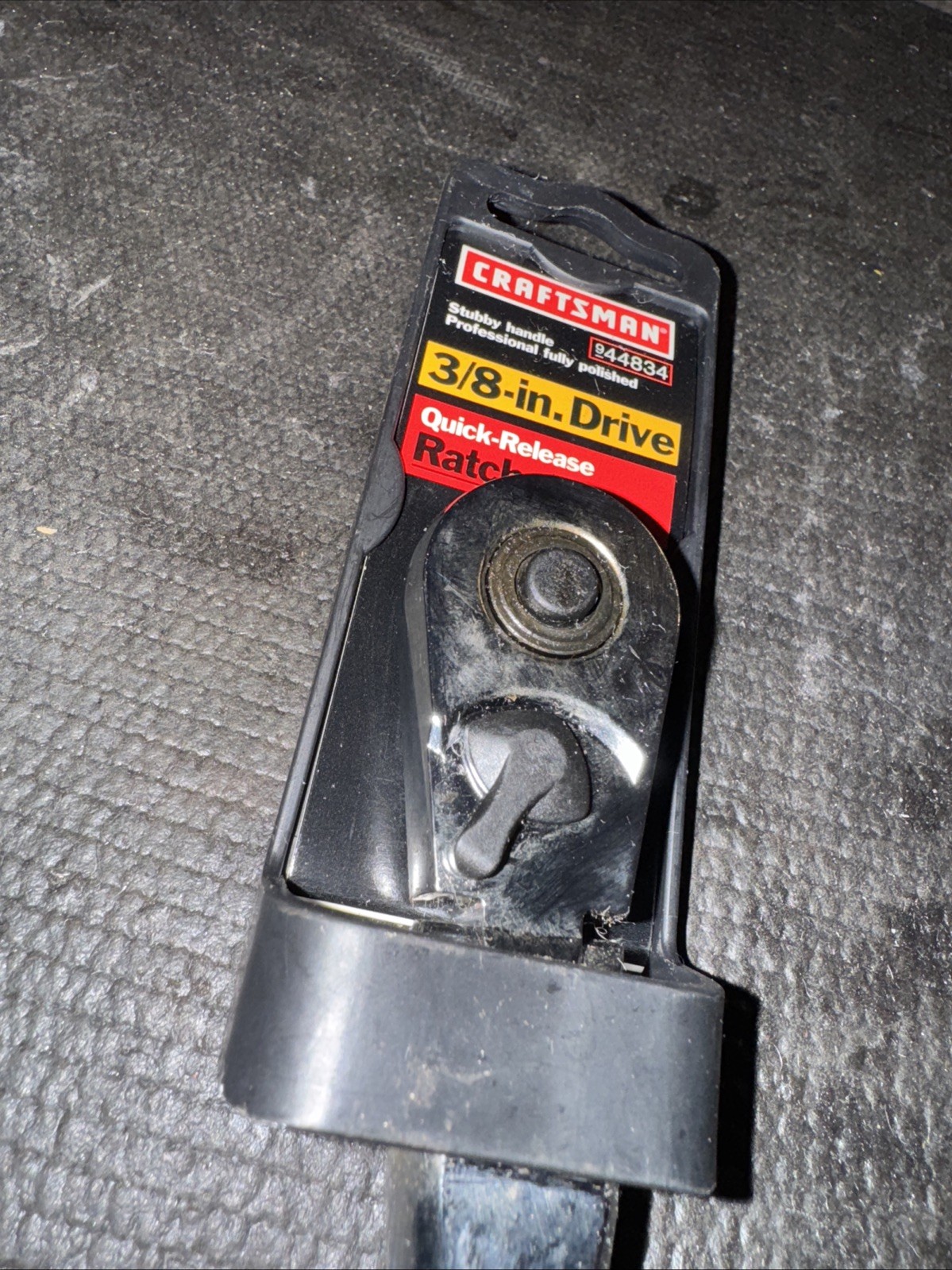 Sears Craftsman USA Nos 3/8” Drive Stubby Flex Head Ratchet 44834 Full Polish