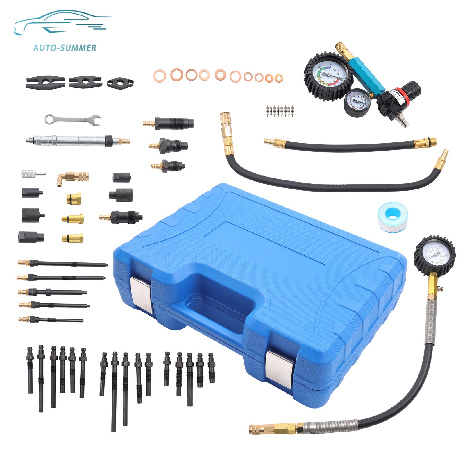 Petrol/Diesel Engine Compression Tester 46PCS Leak Down Diagnostic Kit New