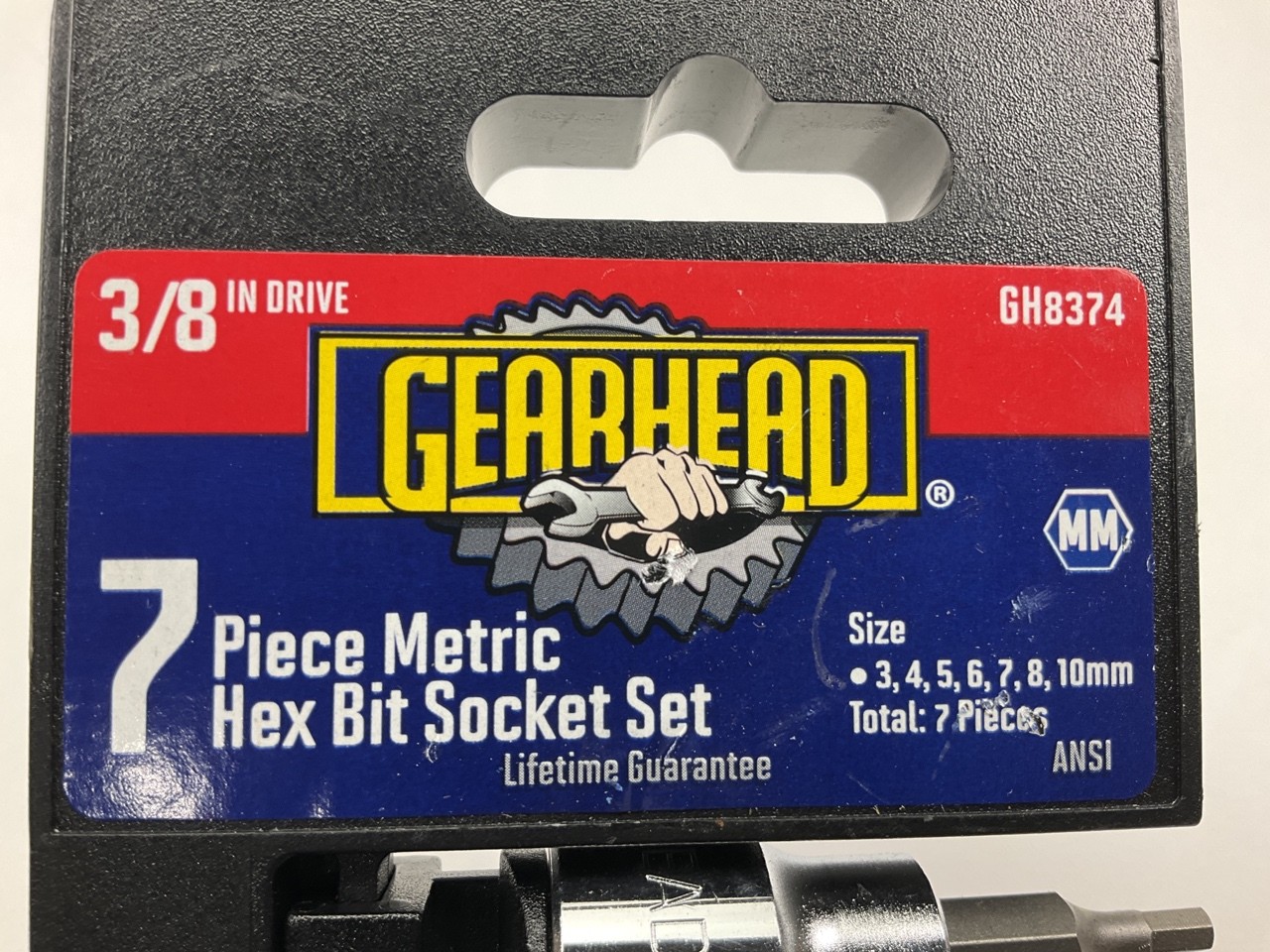 Gearhead GH8374 3/8″ Drive Metric Hex Bit Socket Set, 7-Piece