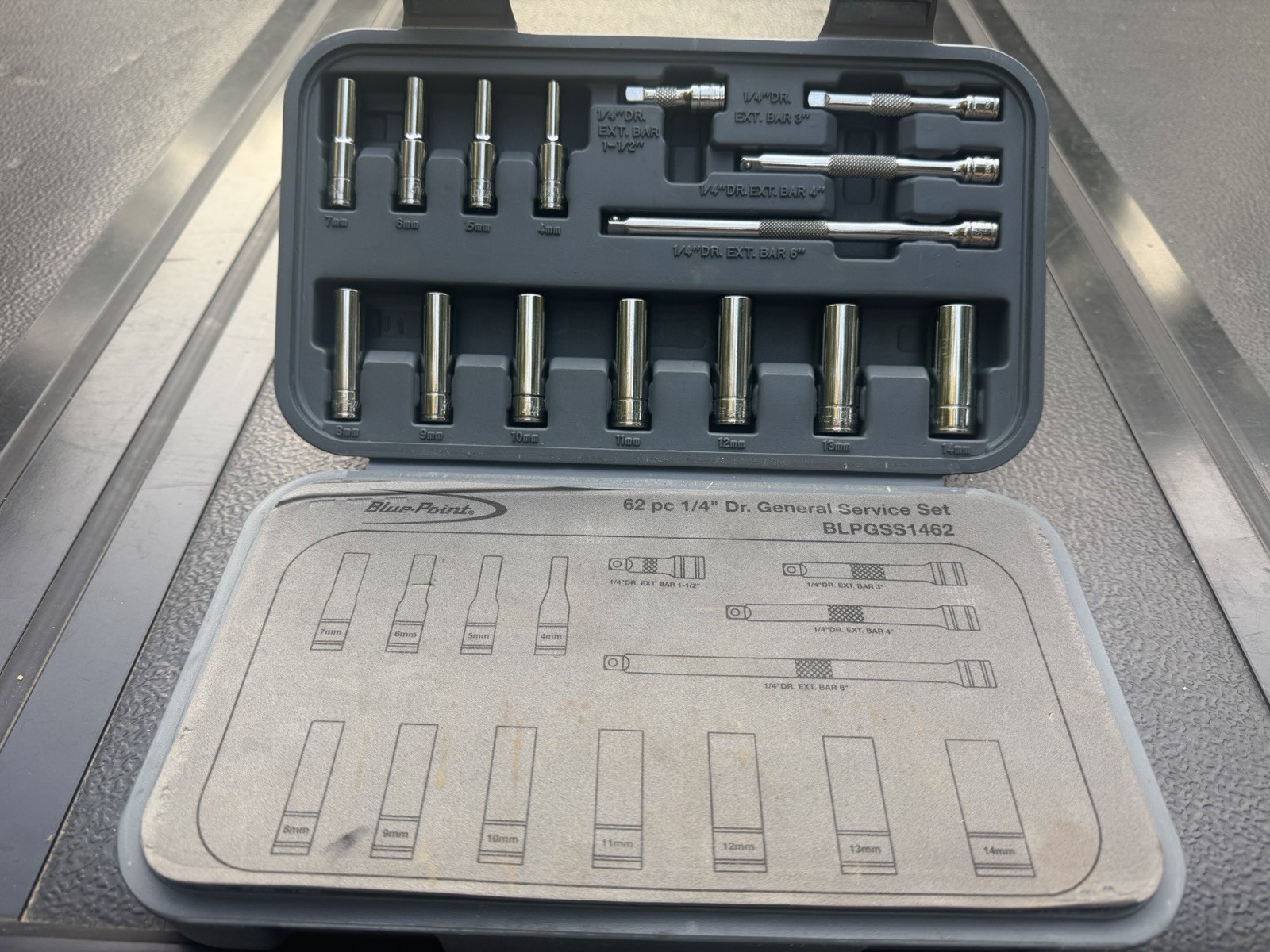 Blue-Point BLPGSS1462 General Service Set 62 PC, 1/4″ Drive, SAE/Metric