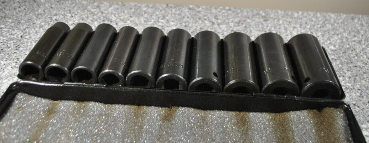 Campbell Hausfeld 1/2″ Drive Deep Well SAE Socket Set-Impact Grade TL1029