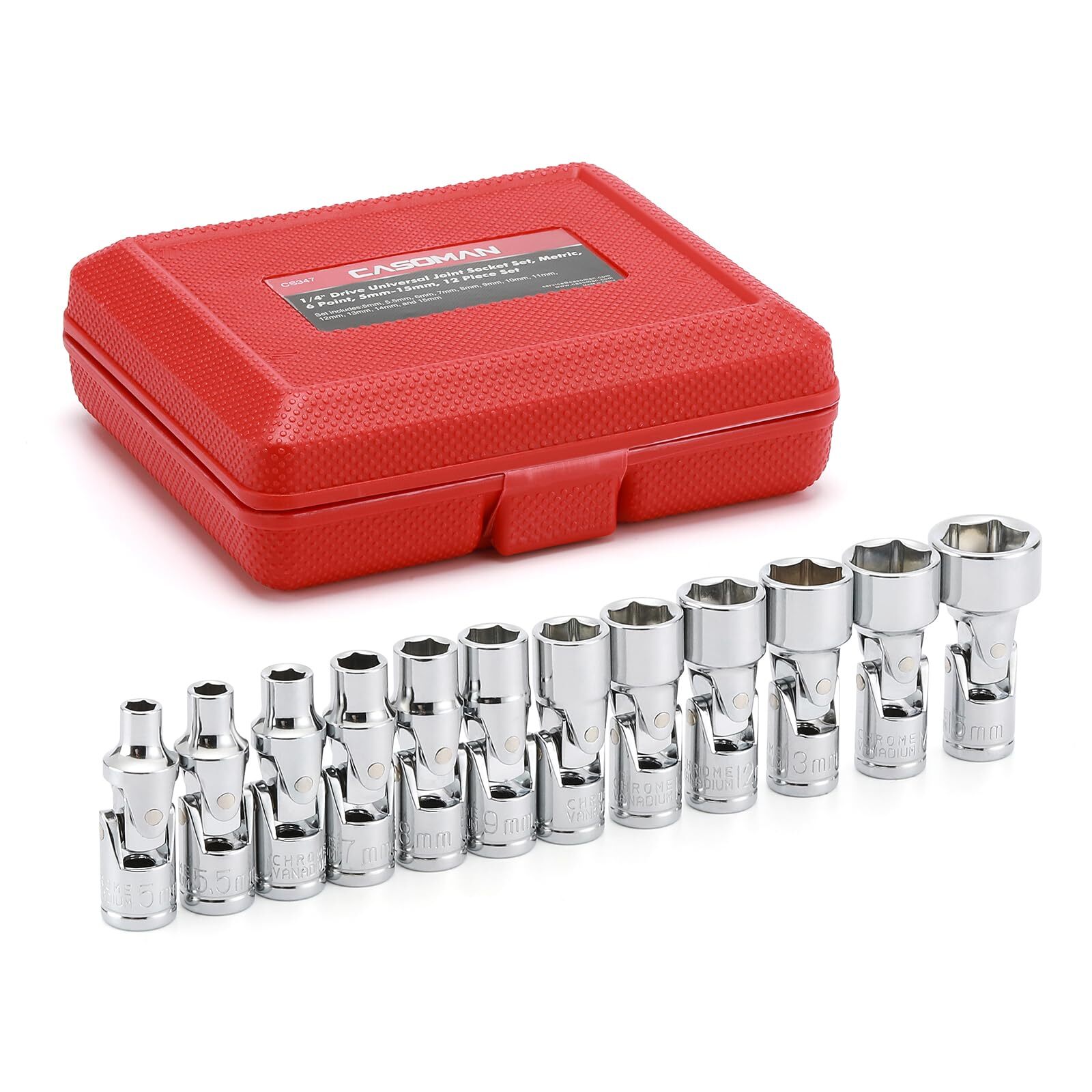 Flex Socket Set Gearwrench Swivel Socket Set Metric 1/4 Inch Drive 6 Point 12 PC