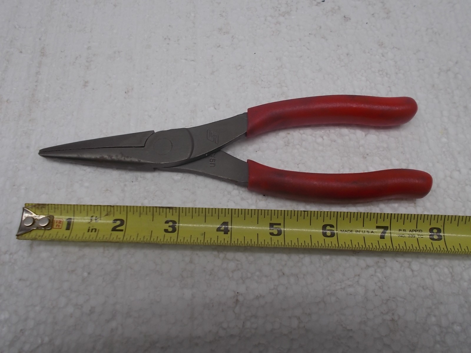 Snap-on tools USA Comfort Grip Needle Nose Pliers RED Handle 96ACF Nice!