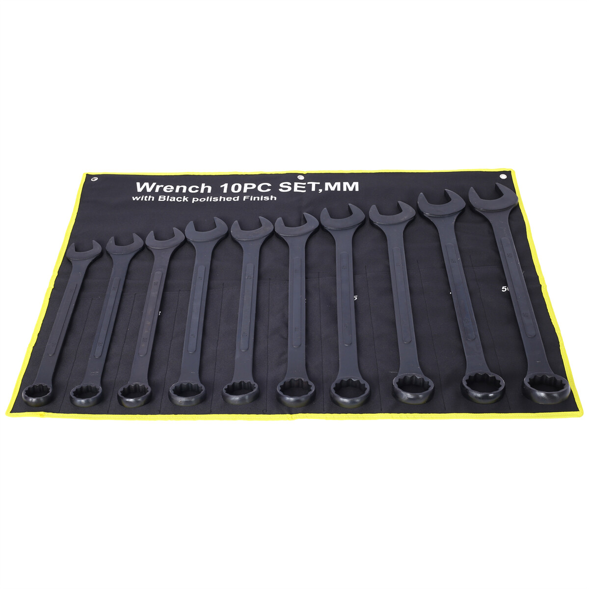 10 pcs Metric Jumbo Combination Wrench Set Extra Large 34-50mm with Pouch