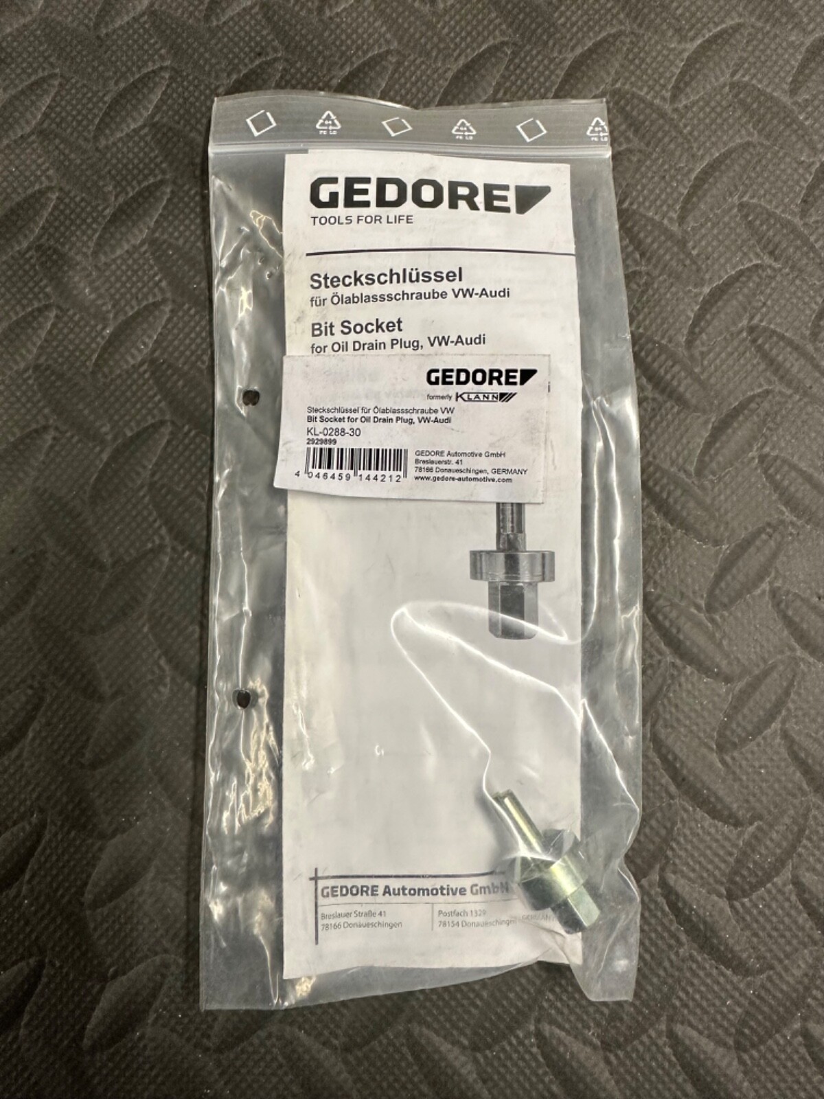 GENUINE GEDORE KL-0288-30 SOCKET, OIL DRAIN PLUG, VW-AUDI – FREE UK P&P