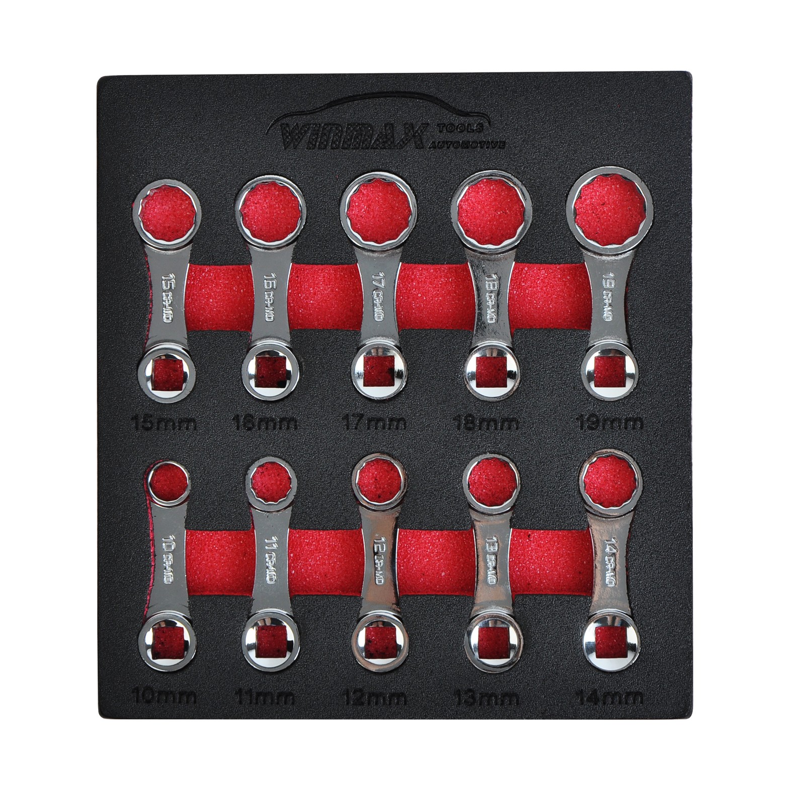 10pc Torque Wrench Set 12 Point Spanner Adaptor Set 3/8″ Drive Metric 10 to 19mm