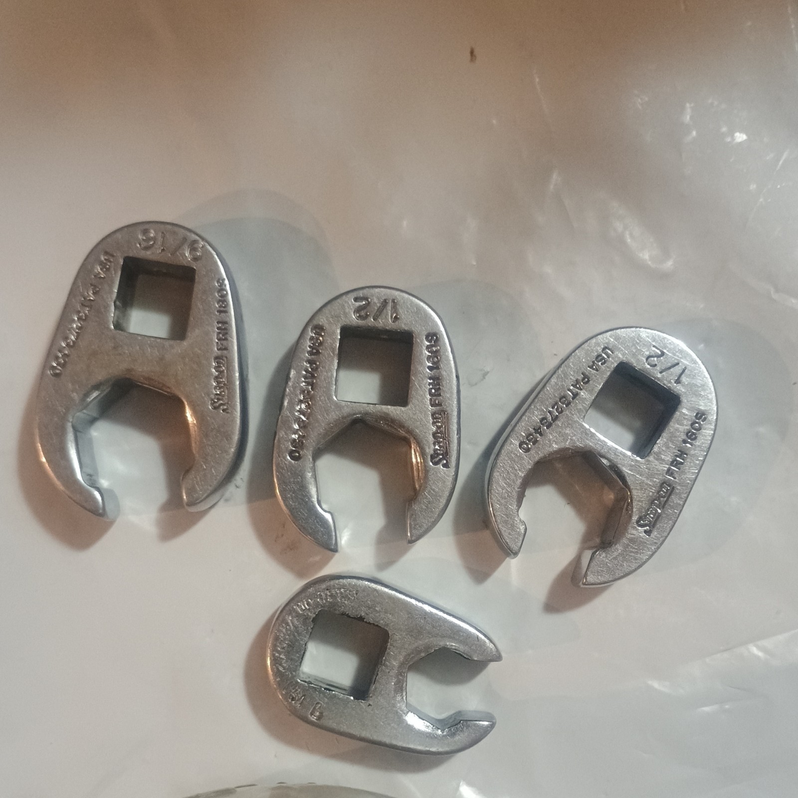 lot of 4 Snap-on 3/8” Flare Nut Wrench FRH120S, FRH 160S, FRH 180S, FRH 160S
