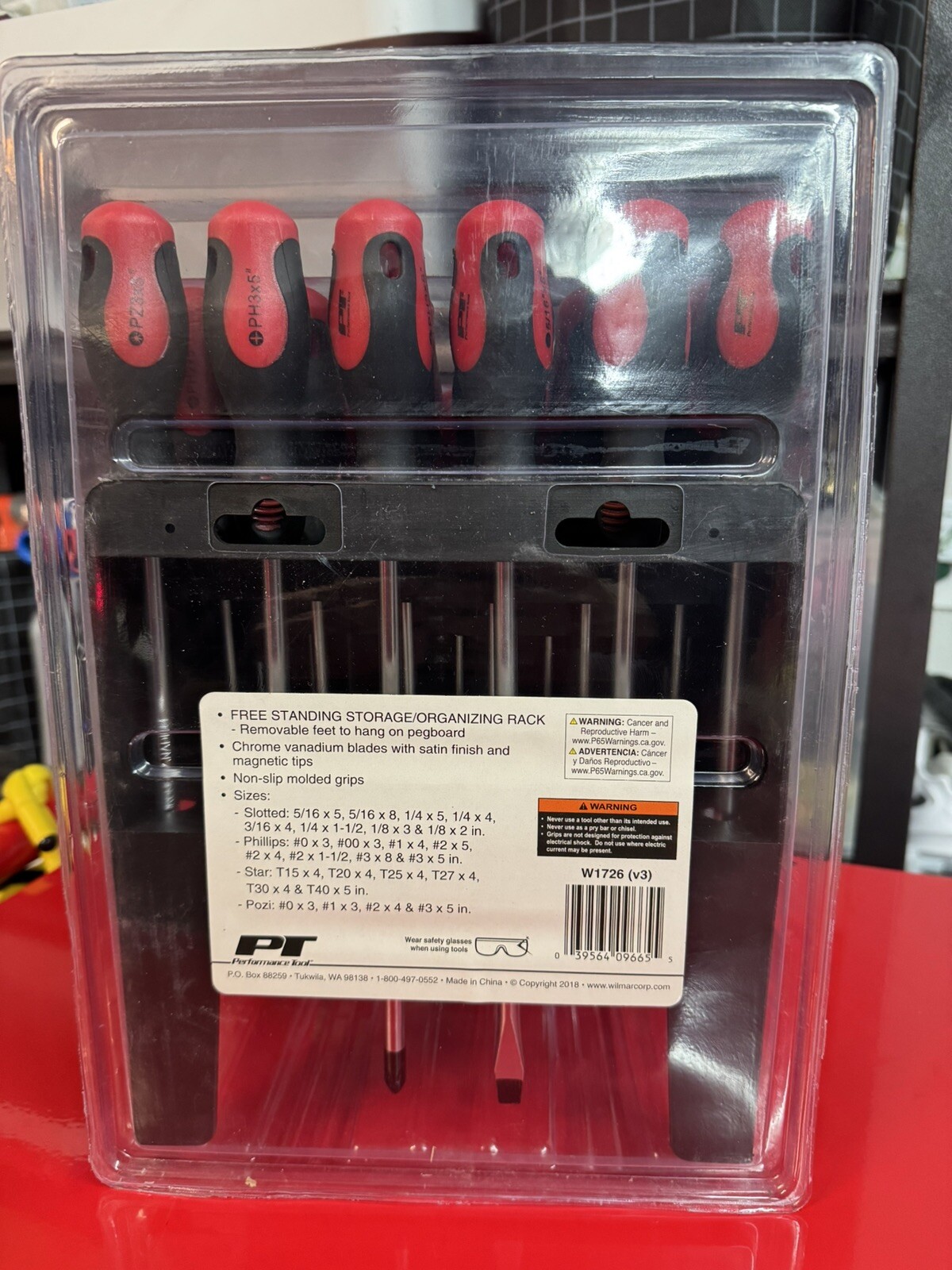 Performance Tool W1727 26-Piece Screwdriver Set With Organizer Rack