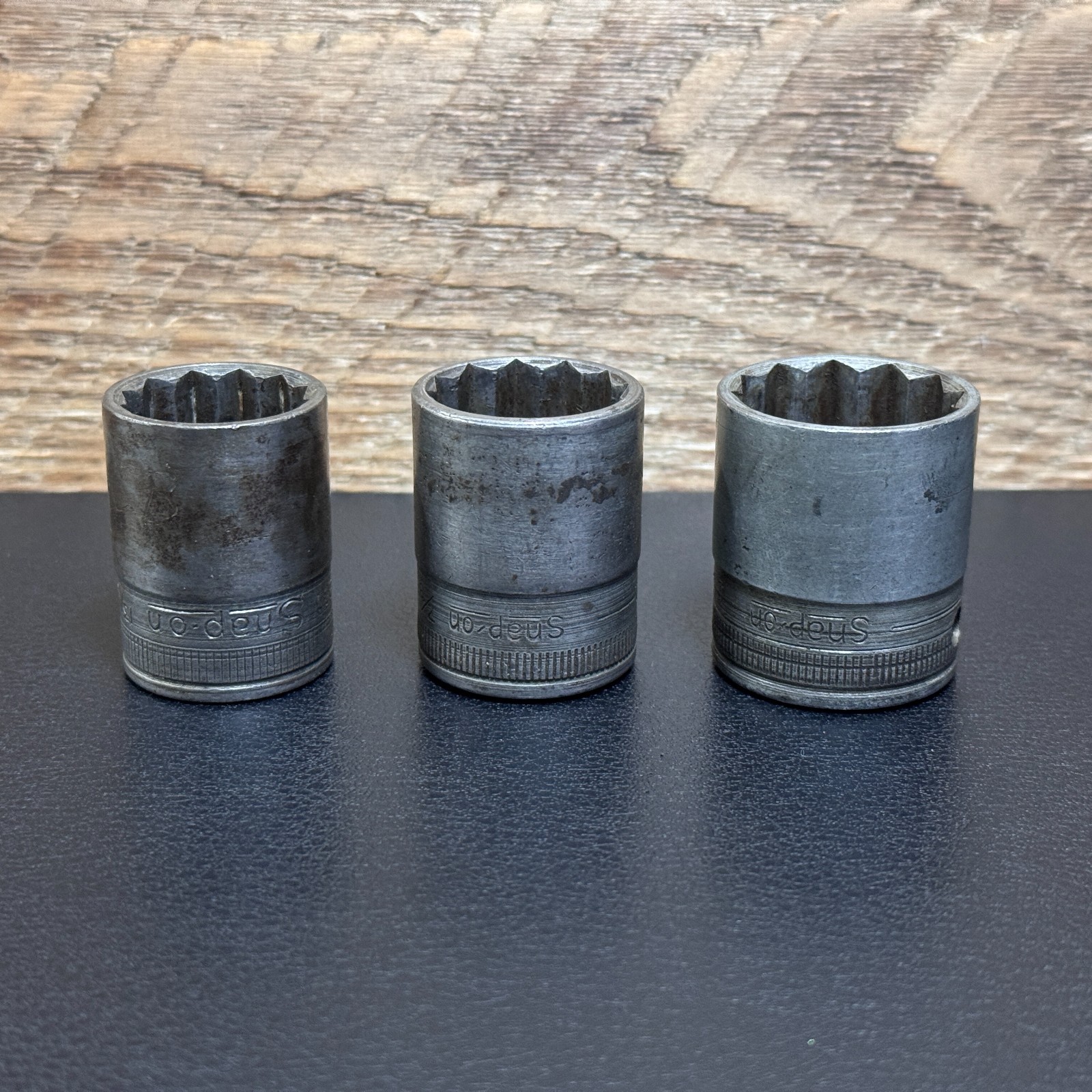 Early Snap-On Tools USA 1/2 Drive 12PT Socket Set 3pc SW-260 SW-280 SW-320 1/2