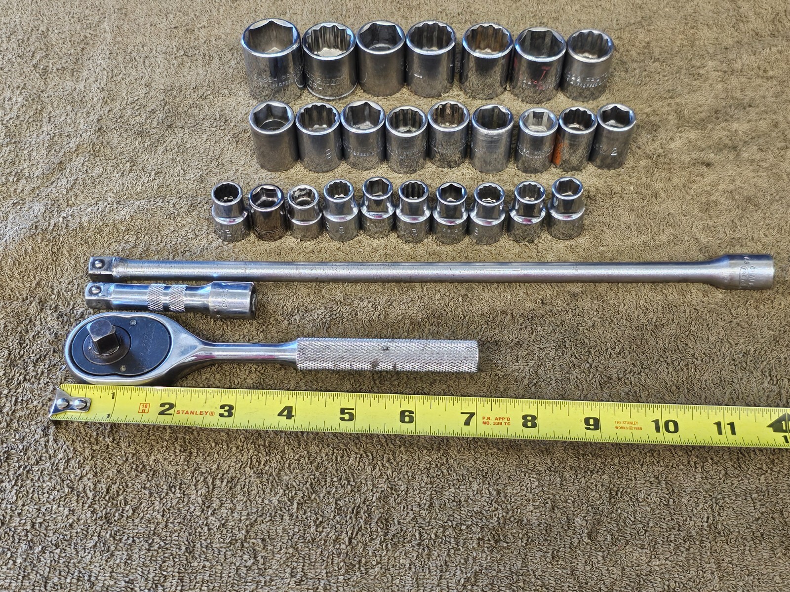 29 Proto Professional Sae Deep Well Socket Ratchet Set 3/8″ Drive 7/8 5/8 1/2″