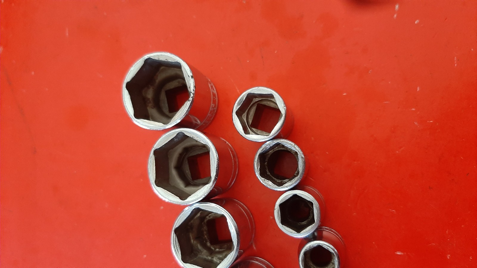 Snap-On FS 10-Pc. 5/16″ – 7/8″ SAE 3/8″ Drive 6pt Point Shallow Socket Set READ!