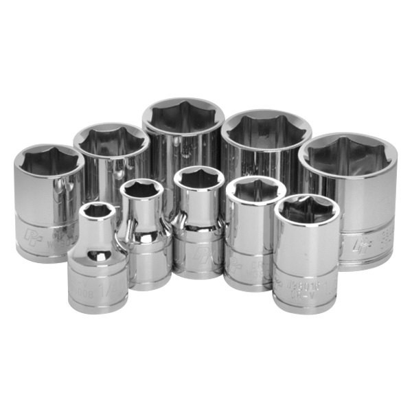 Performance Tool 3/8″ Drive 6-Point SAE Socket Set 10 Pieces