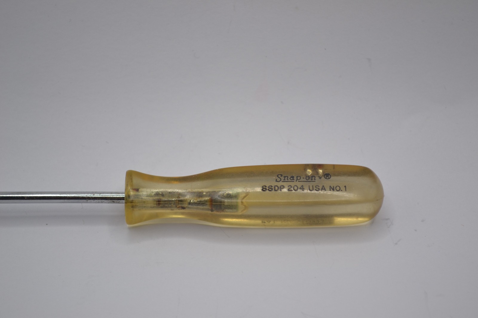 Snap On SDDP204 No.1 Vintage Phillips Amber Hard Plastic Handle Screwdriver y-1