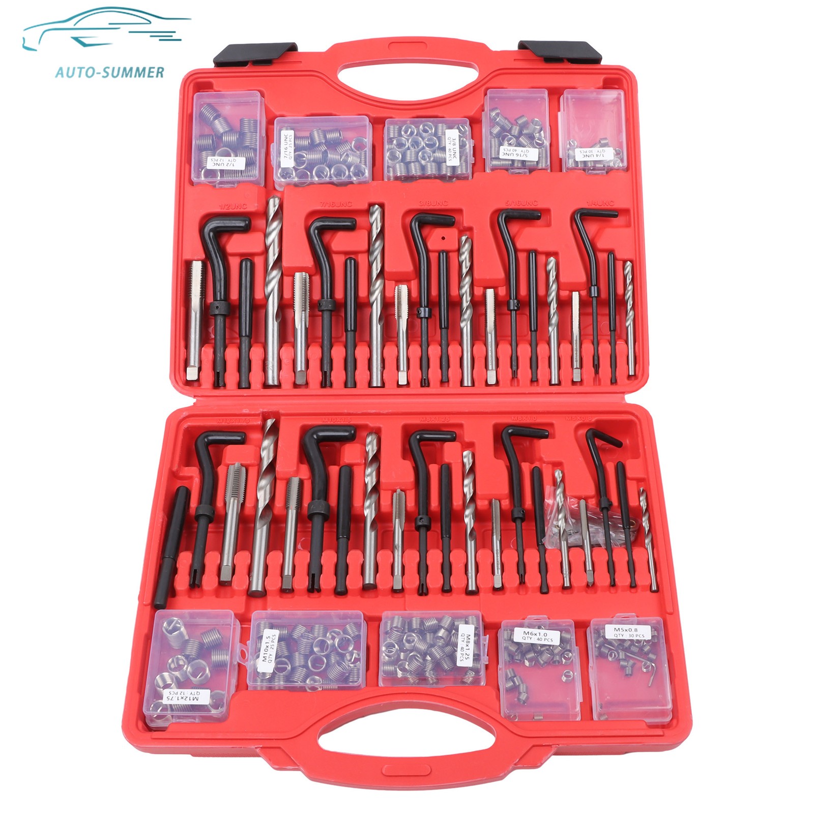Helicoil Thread Repair Kit 338-Piece Rethreading Tool Kit SAE and Metric M5-M12
