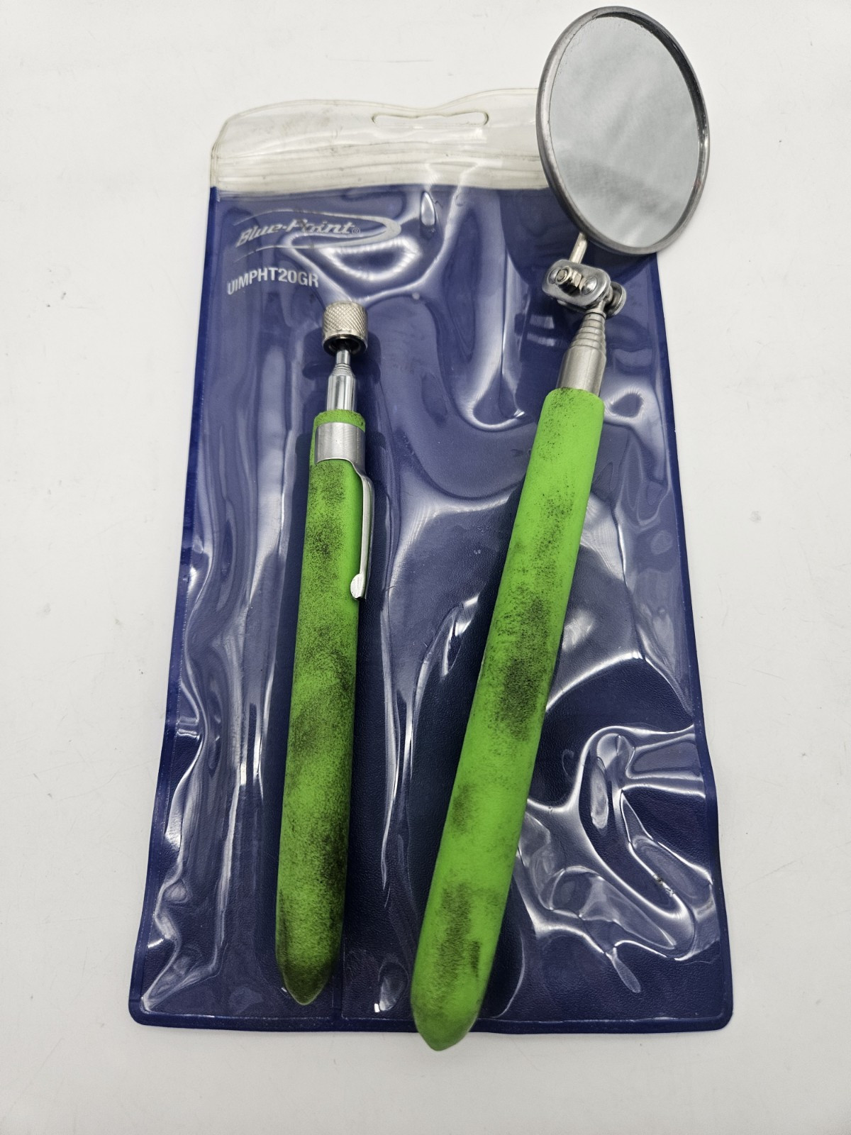 Blue Point Telescopic Magnetic Pick Up & Inspection Mirror Set Green UIMPHT20GR