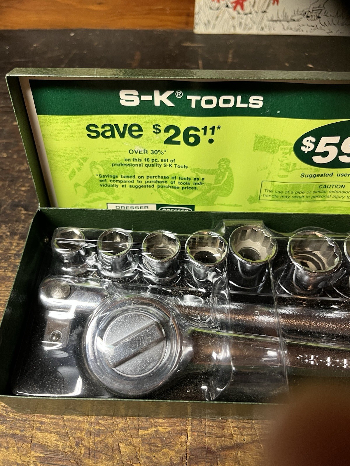 NOS SK Professional Tools 1/2″ Drive 16 Piece Socket Set (No. 4116) Excellent