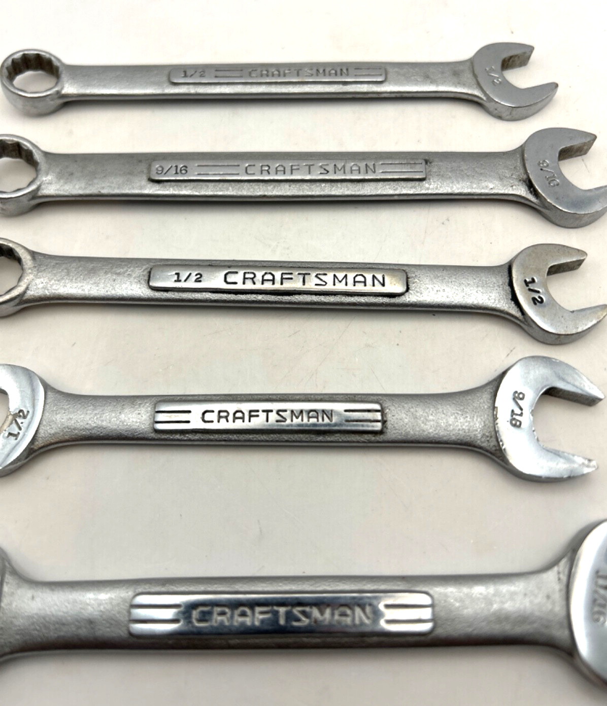 Vintage Craftsman USA SAE Wrench Lot 5 Pc 1/2 9/16 7/16 3/8 11/16 3/4