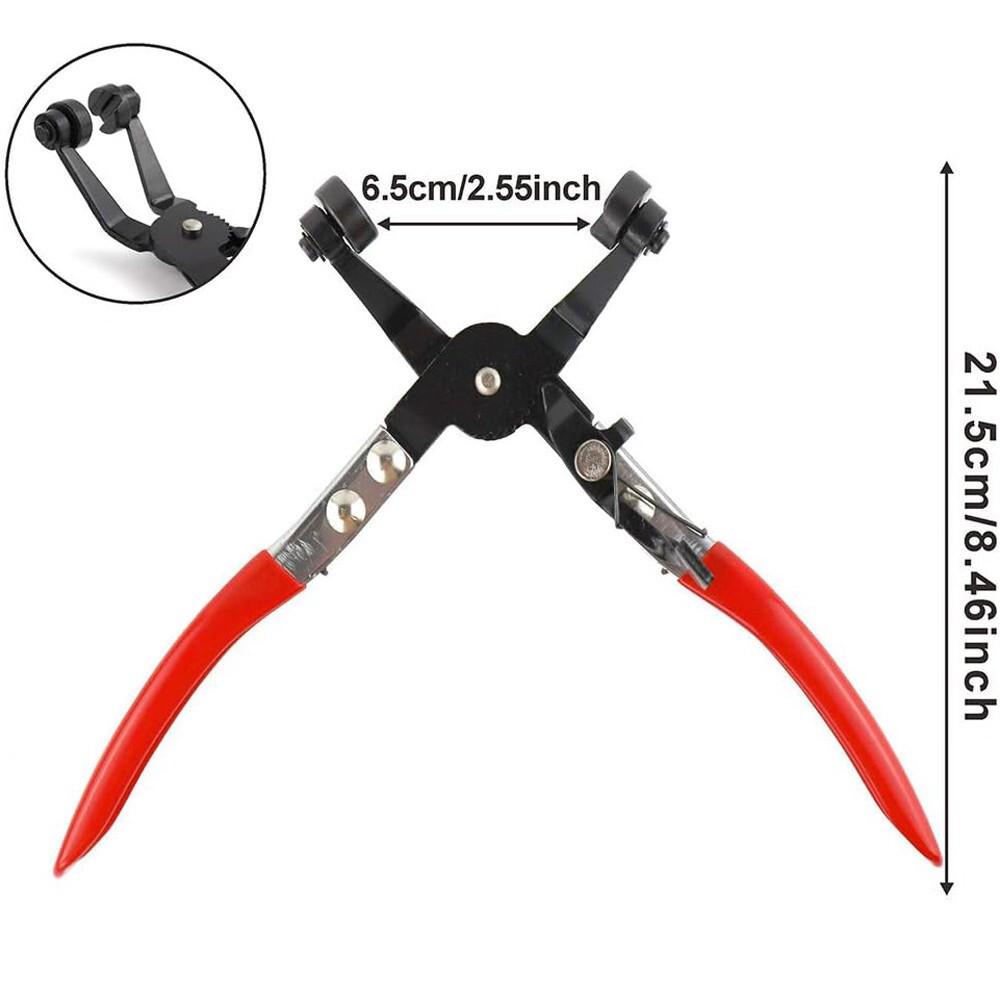 Angled Band Hose Clamp Pliers and Swivel Flat Band Repair Tool Ring-Type Install