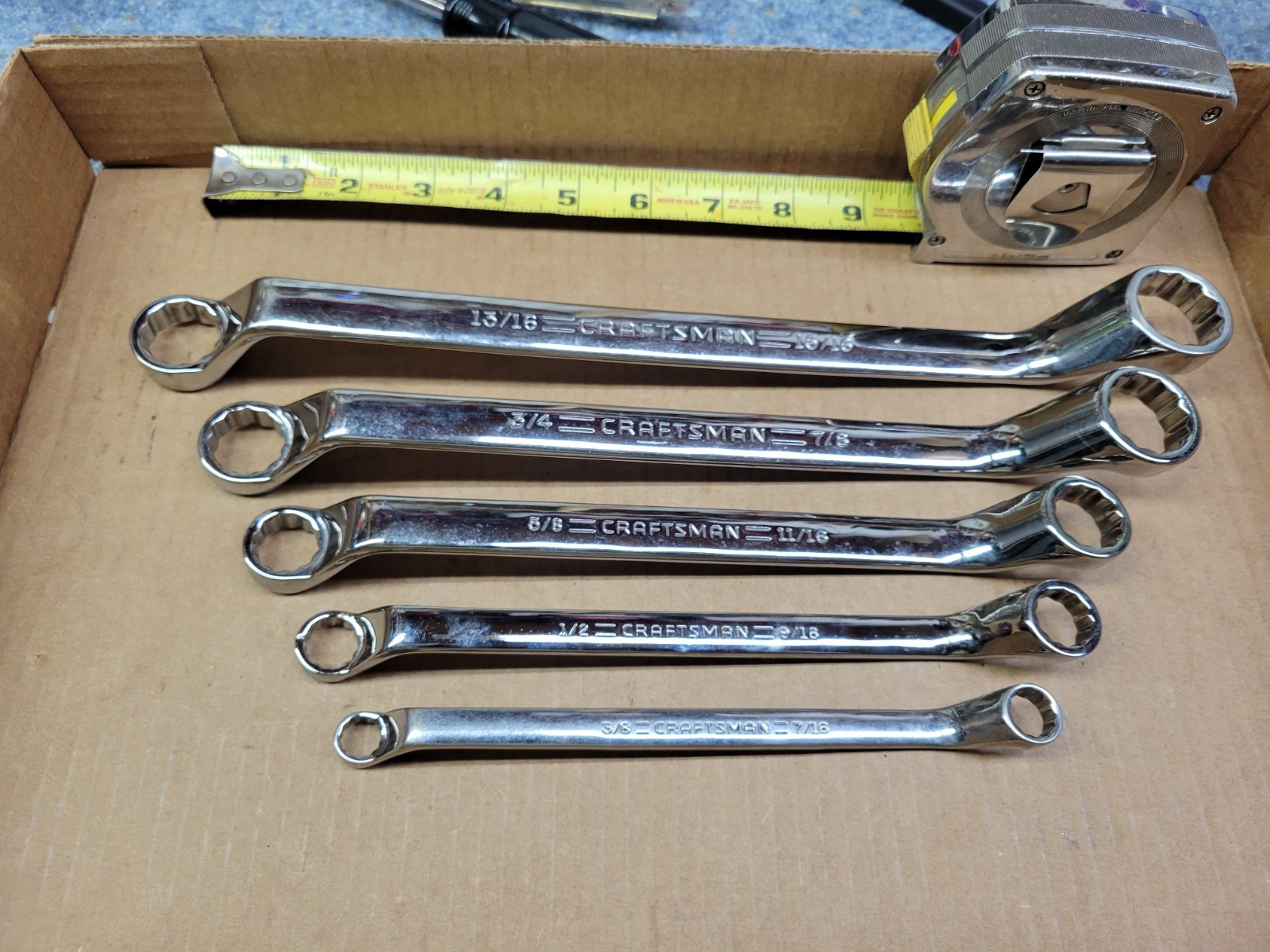Craftsman USA 5-Piece SAE Deep Offset Full Polish Double Box End Wrench Set