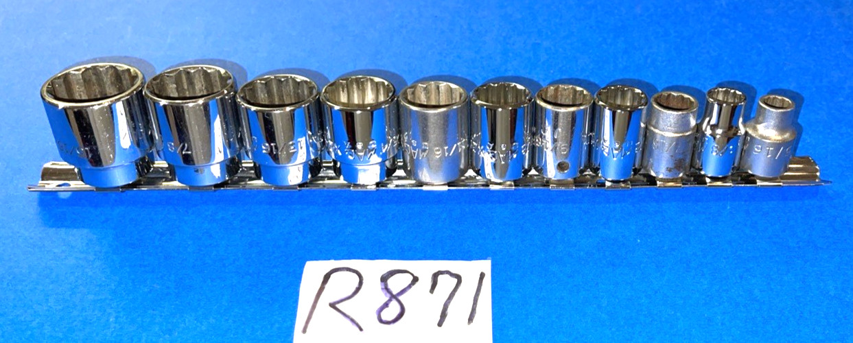 MAC TOOLS 11 PIECE 3/8 DRIVE SAE. SHORT CHROME SOCKET SET 12 POINT 5/16 – 15/16
