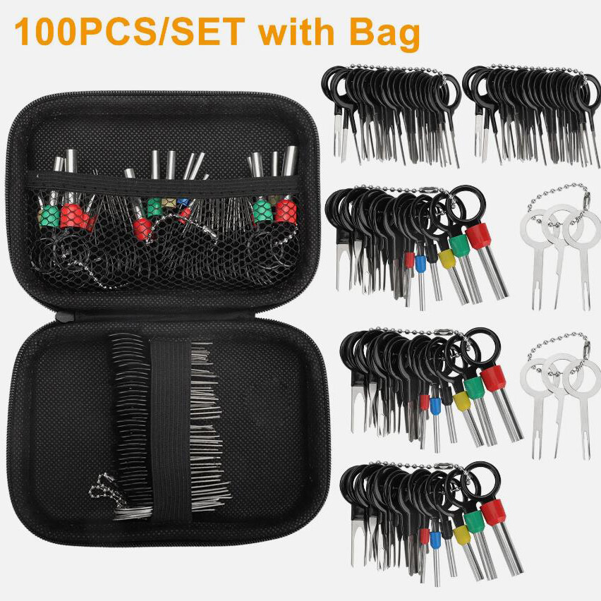 100pcs Wire Terminal Removal Tool Kit for Car Connector Ejector