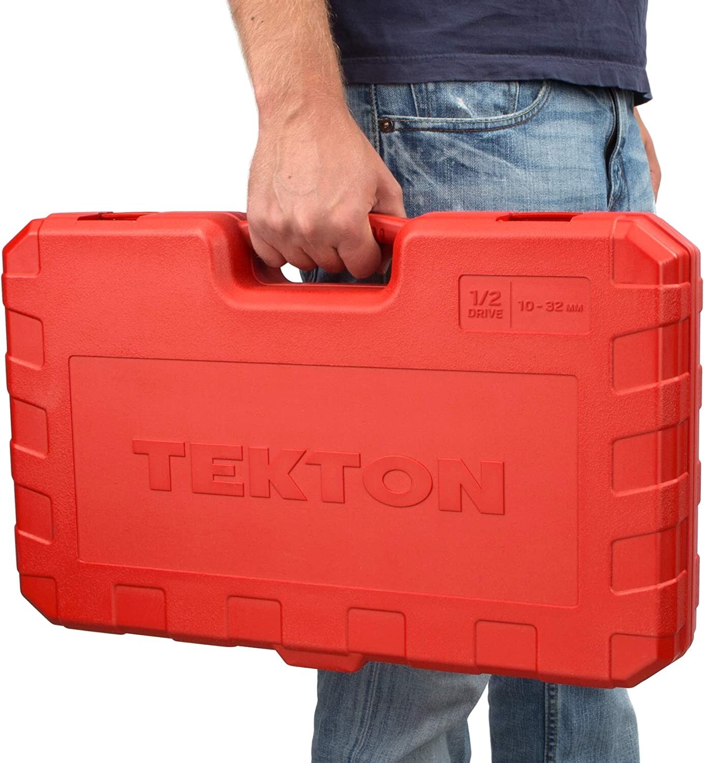 TEKTON 1/2 Inch Drive 6-Point Socket & Ratchet Set,51-Piece (10-32 mm) SKT25201