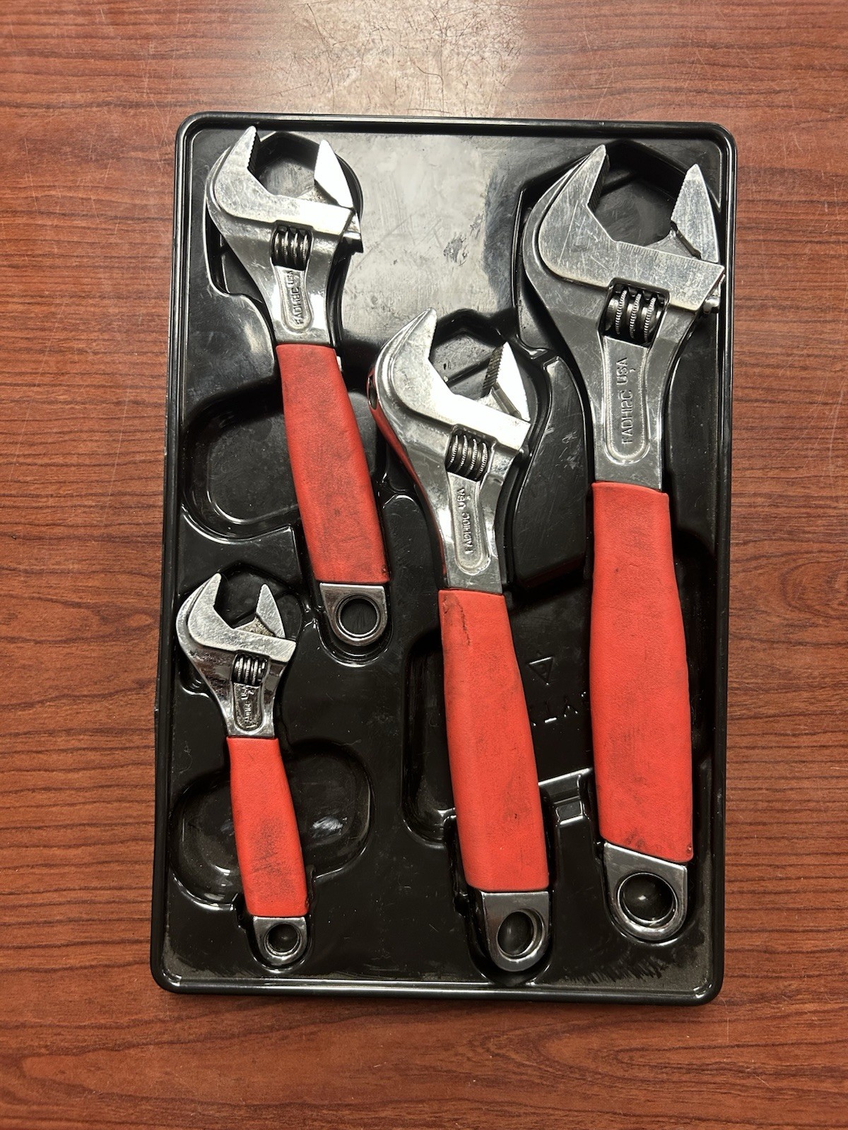 Snap On FADH704C – 4 Pc Adjustable Wrench Set – Flank Drive Plus,RED