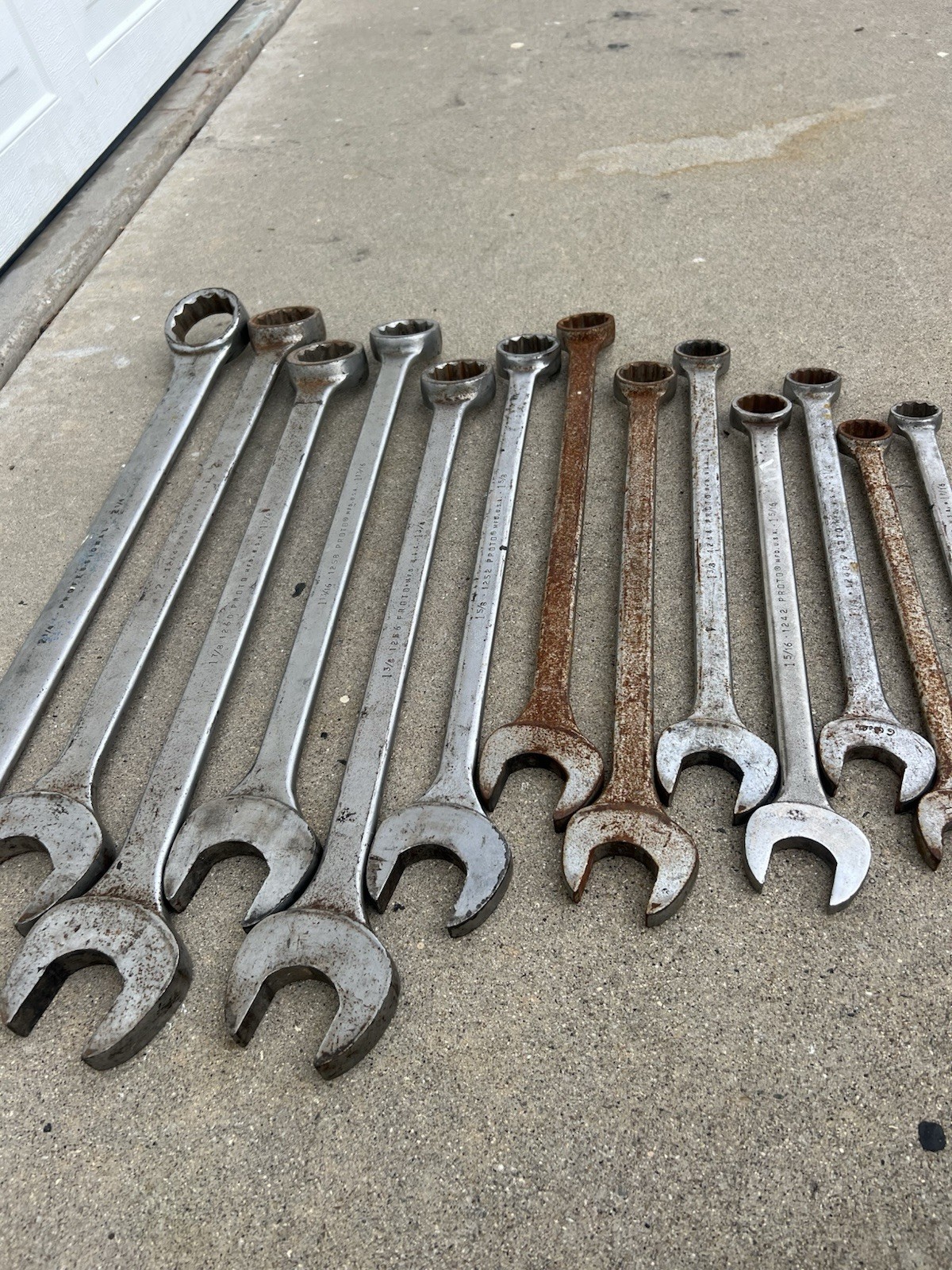 13-Proto USA Professional Jumbo Wrenches SAE Large Sizes from 1-1/16”-2-1/4”