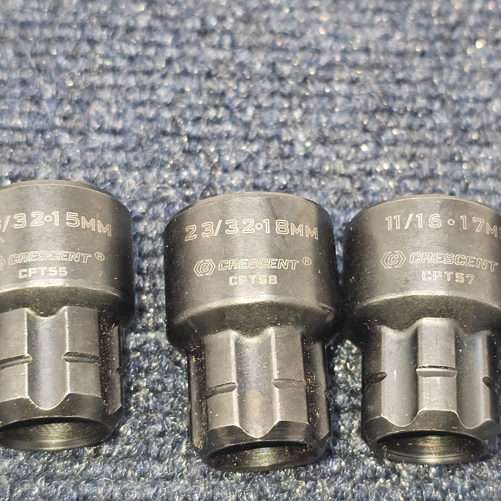 (6 PIECES) Crescent Spline Sockets Sizes 19mm, 18mm, 17mm, 16mm, 15mm, 14mm