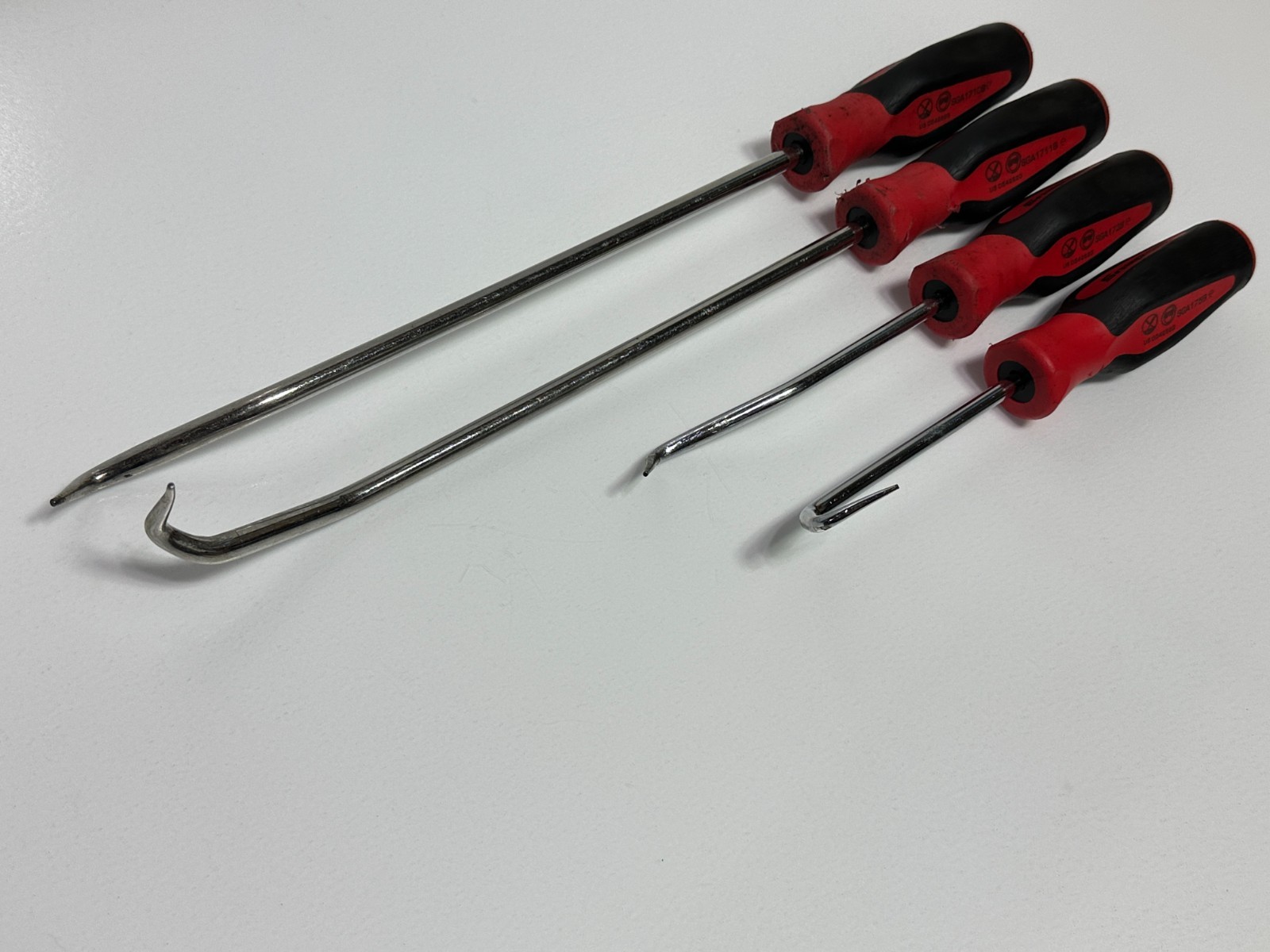 🇺🇸 Snap On Tools USA 4pc Red Soft Grip Radiator Hose Pick Set, Long & Regular