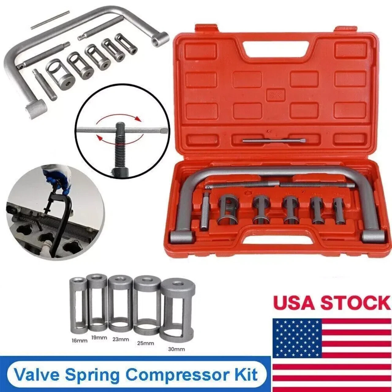 5 Sizes Valve Spring Compressor Pusher Automotive Tool For Car Motorcycle Kit