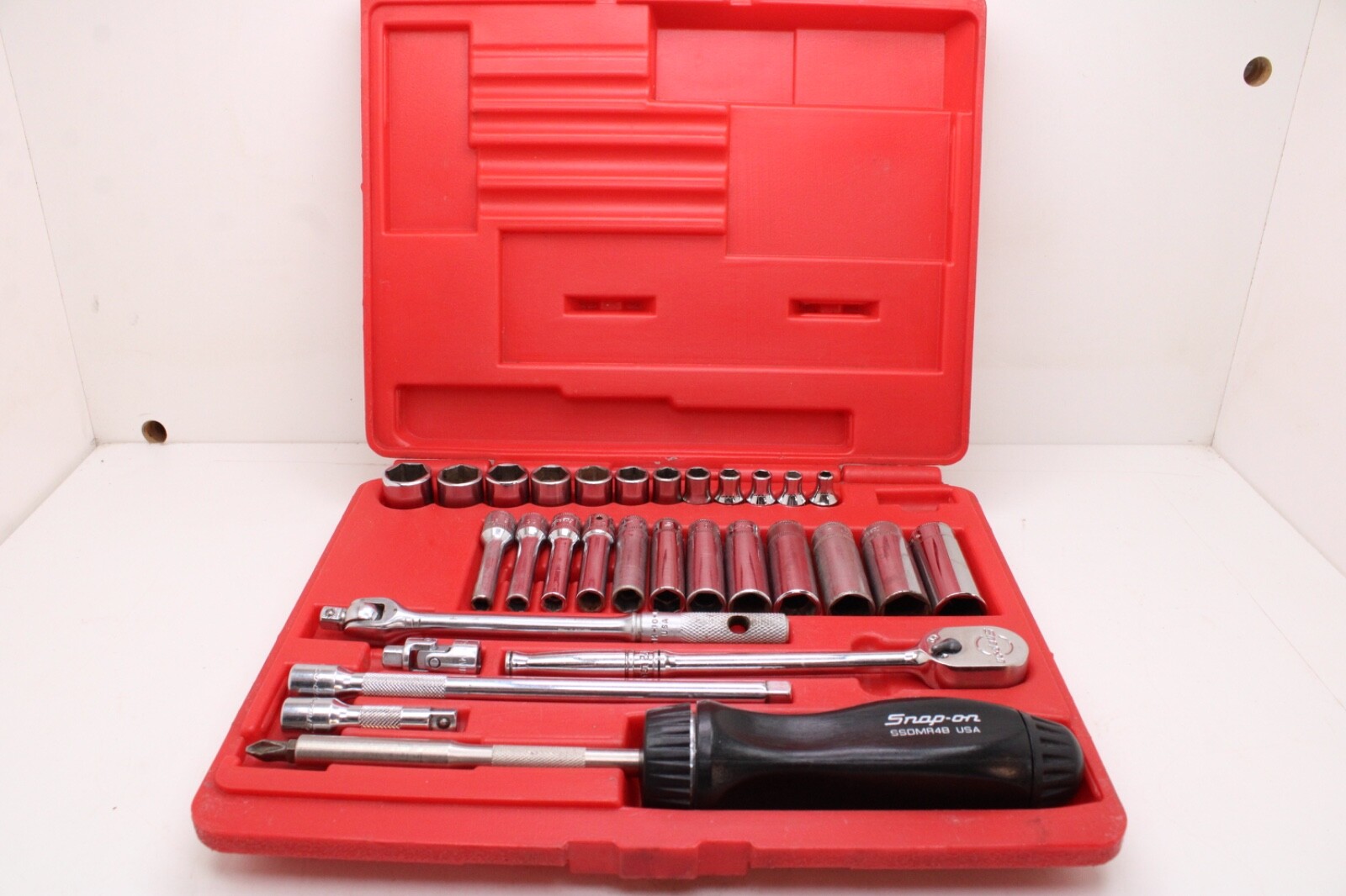 Snap On 130TMPB 1/4”Drive 6 Point 30 Piece Metric Deep/Shallow Socket Set USA