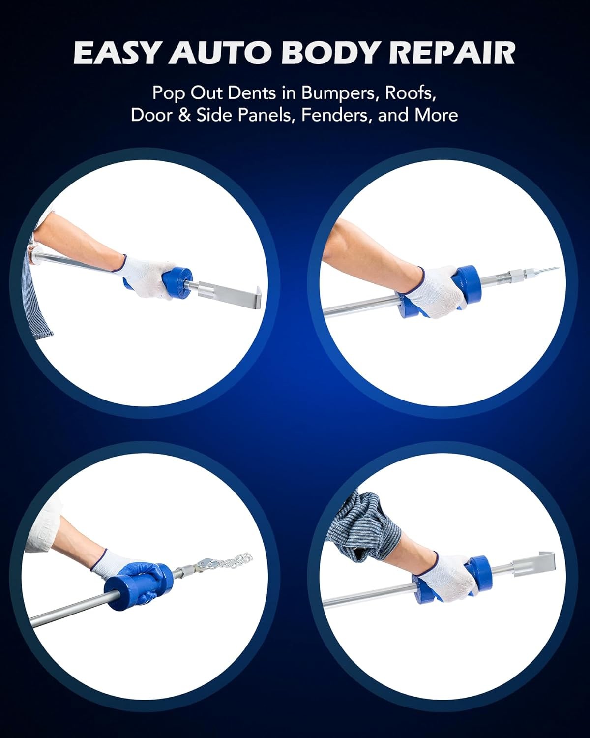 Orion Motor Tech Heavy Duty Slide Hammer Dent Puller Set, Auto Body Blue