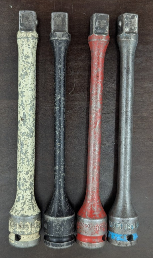 Genius Tools Torque Extension Bar Torque Stick Set Lot of 4