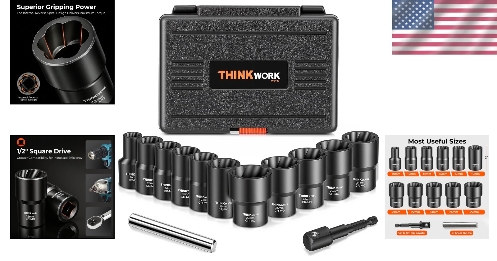 Bolt Extractor Socket Set – 13-Piece Wheel Lock Remover