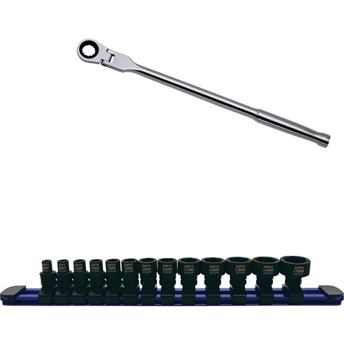 Astro Tools 78113 13 piece 1/4 drive nano impact socket set and ratchet 78345