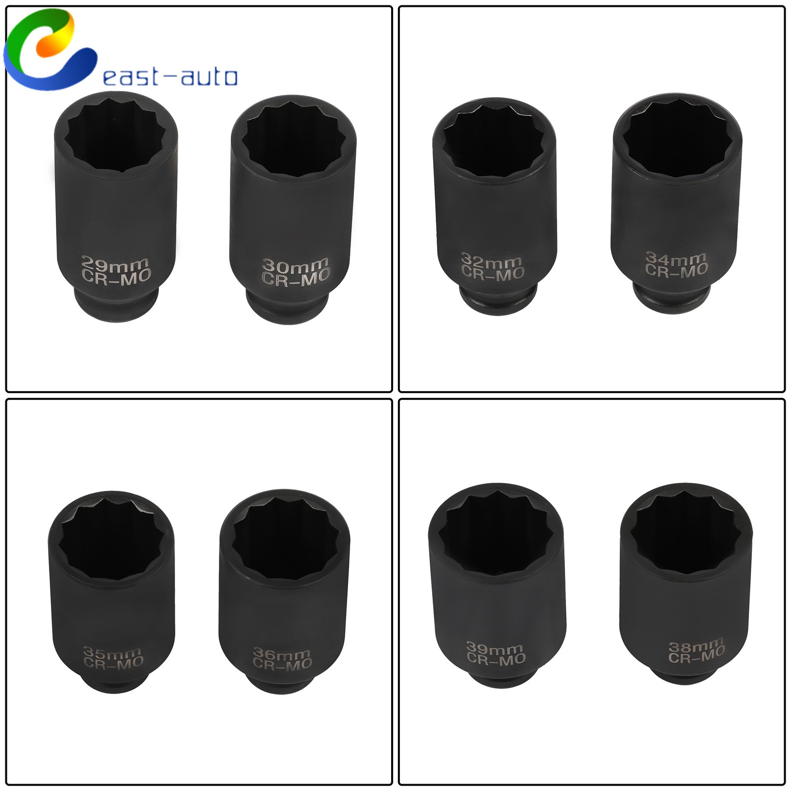 8Pc 12 Point Axle Nut Socket Set 1/2″ Drive For Toyota BMW Mercedes-Benz 29-39mm