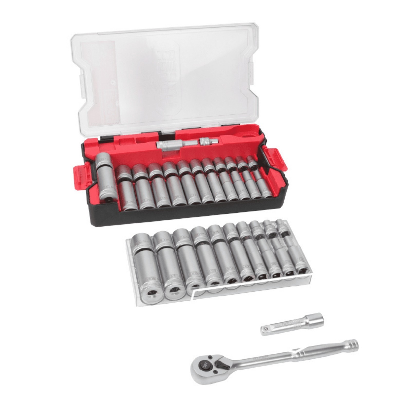 Hyper Tough 14-Inch Drive Ratchet and Socket Set, SAE and Metric, 50 Pieces