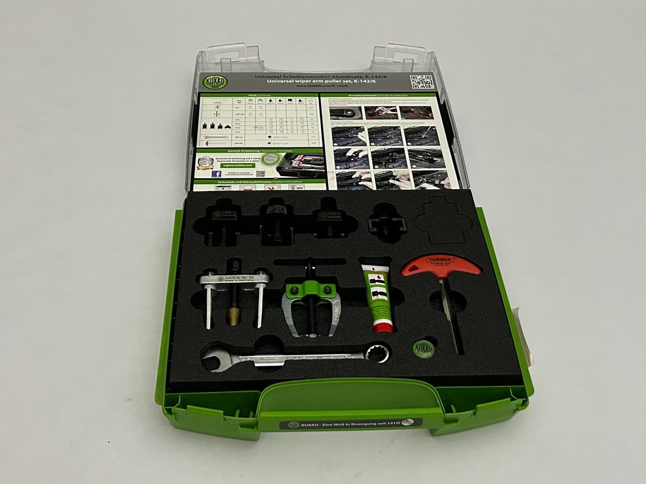 Kukko New 10 Piece Manuel Universal Wiper Arm Puller Set K-142/6 GERMANY w/ Case