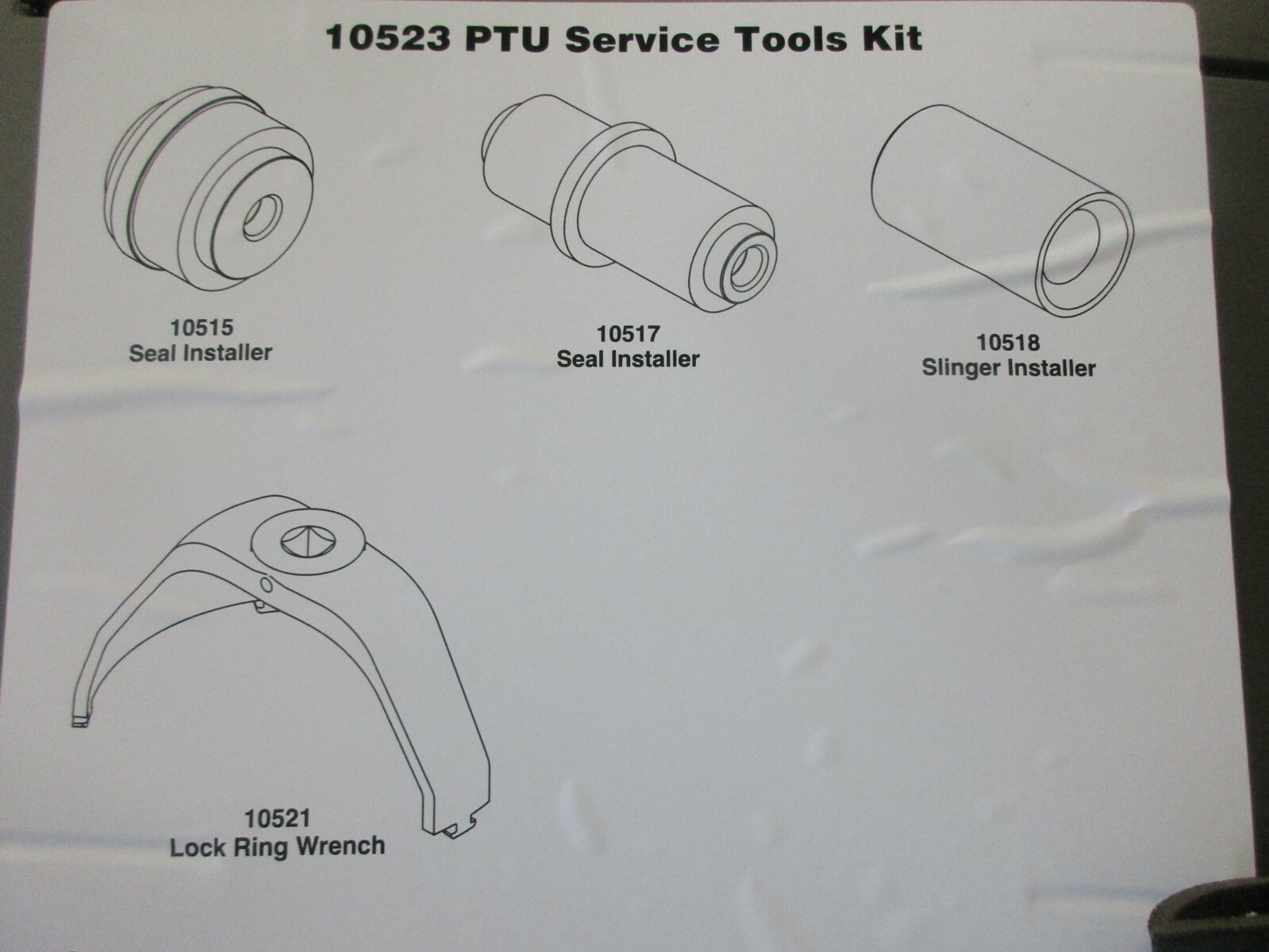 MILLER TOOL 10523 JEEP CHEROKEE PTU FUEL TRANSFER CASE SERVICE TOOL KIT