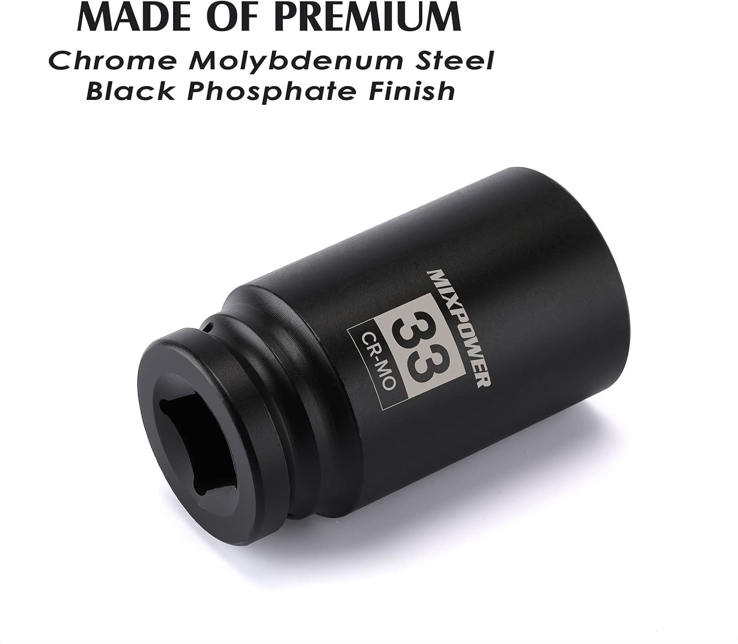 Durable Chrome Molybdenum 33mm Impact Socket – 3/4-Inch Drive for Maximum Torque