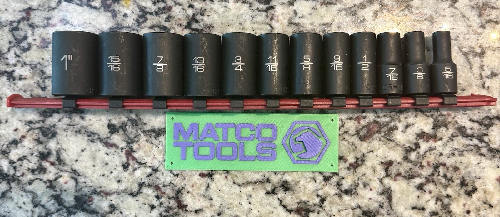 Matco Tools SBIP126V 12-Pc 3/8″ Drive SAE 6-Point ADV Impact Socket Set 5/16″-1″